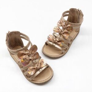 Jumping Beans baby/toddler girls gold bow sandals